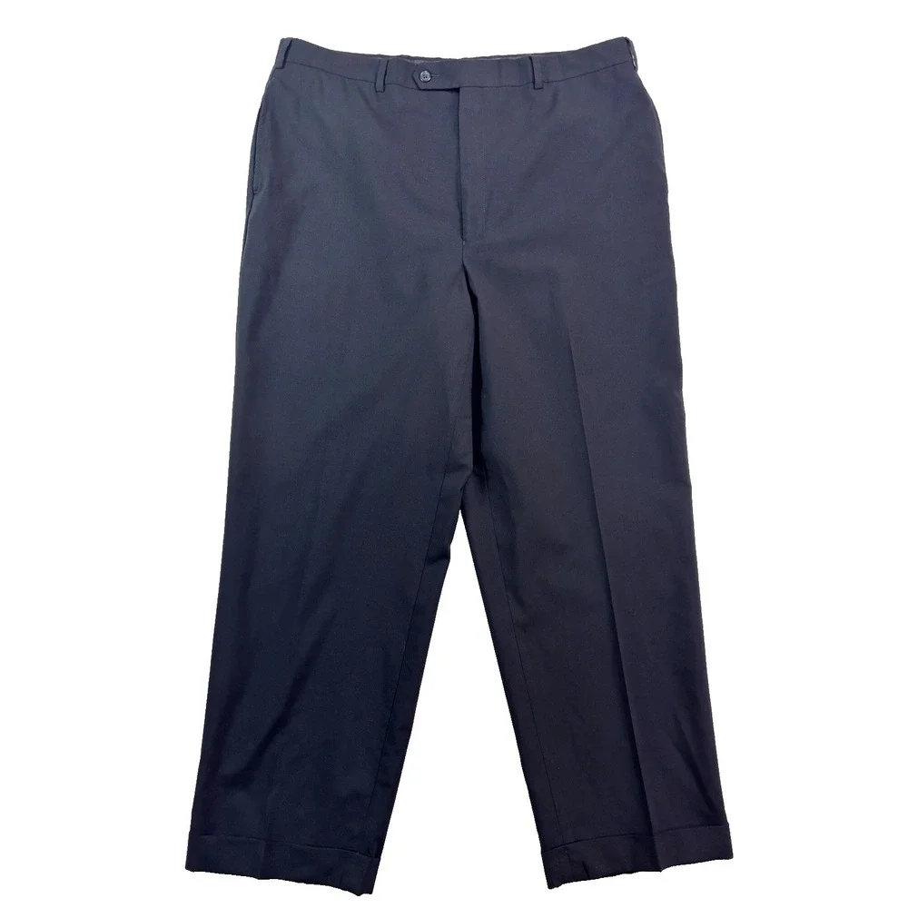 Jos A Bank 48L 40x30 2pc Pant Suit all season wool black slim fit two button‎